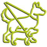 Hundetraining Franken - Startseite, Symbol zwei Hunde laufen an der Leine