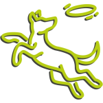 Hundetraining Franken - Startseite, Symbol Hund fängt Frisbee