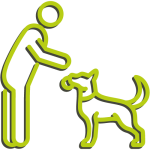 Hundetraining Franken - Startseite, Symbol Hund bringt Mensch Ball